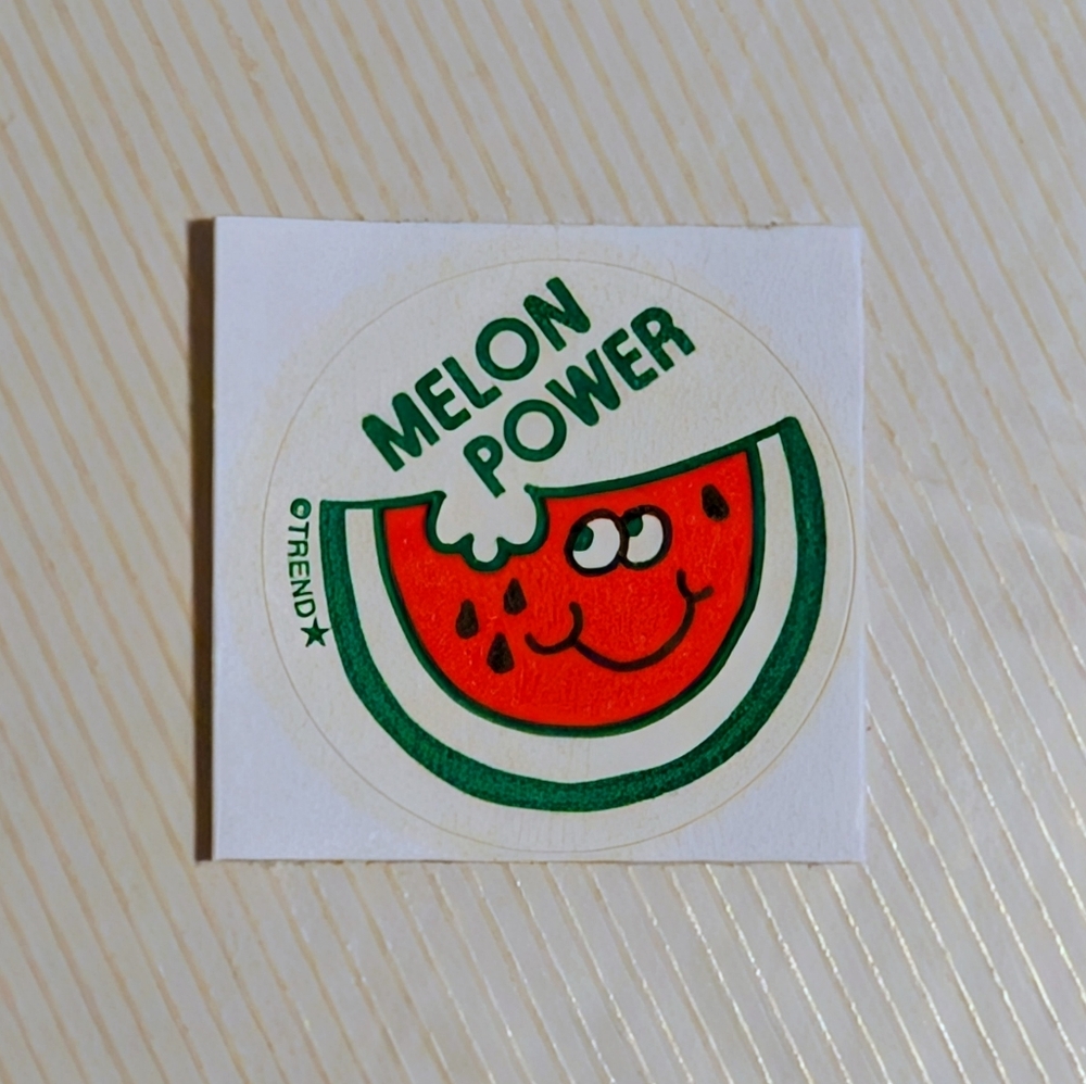 10/$25 Watermelon "Melon Power" Scratch & Sniff Retro Reward Sticker